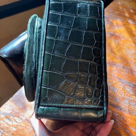 Green Furla crocodile bag - Picture 8 of 9